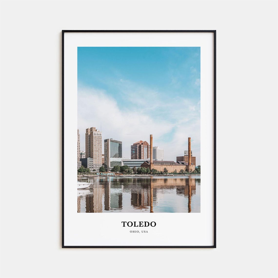 Toledo Ohio Downtown Skyline and Riverfront Towers View Poster