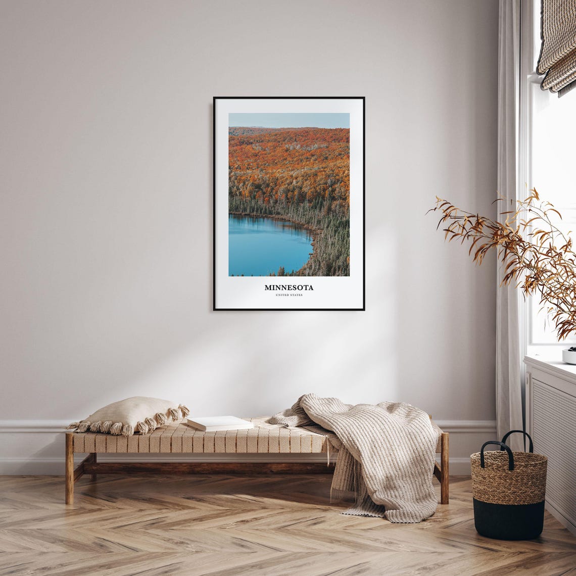 Minnesota Fall Foliage Lake Reflection Autumn Photography Poster - Image 3