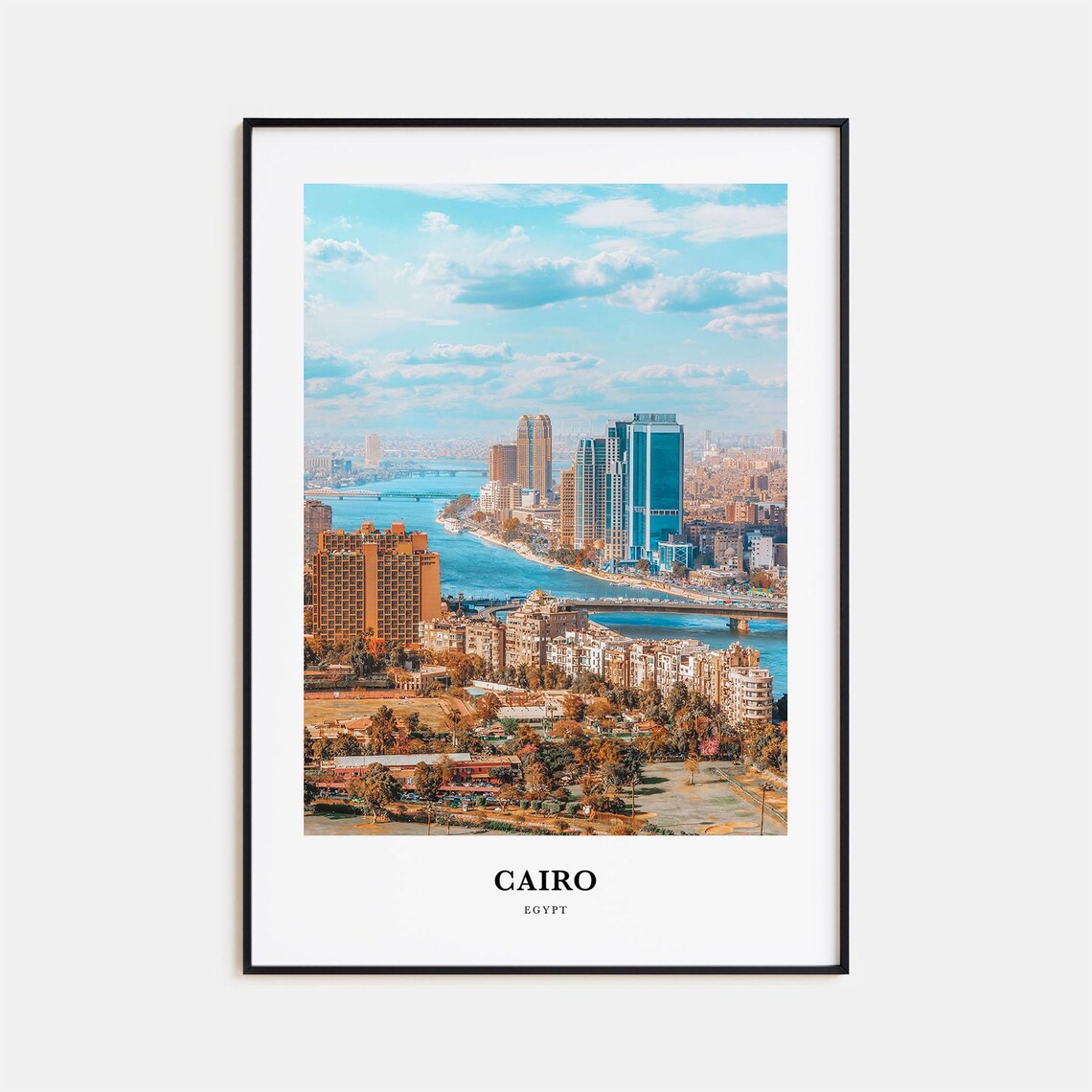 Cairo Egypt Nile River Skyline Photography Travel Poster Africa
