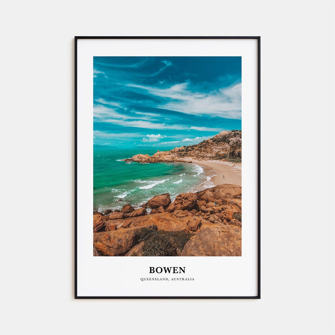Bowen Queensland Australia Rocky Coast Turquoise Sea Photo Poster