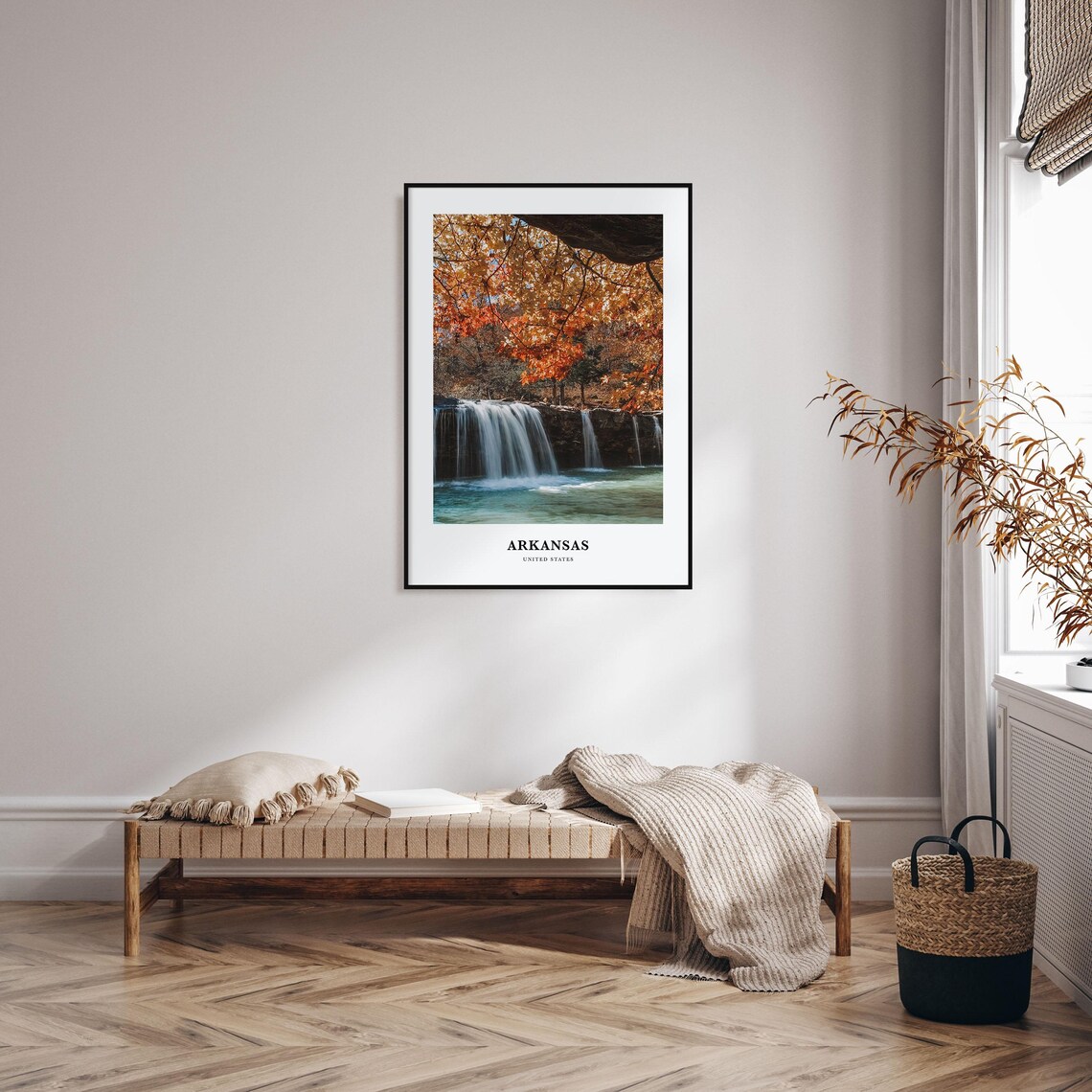 Arkansas Waterfall Autumn Foliage Scenic Nature United States Poster - Image 3