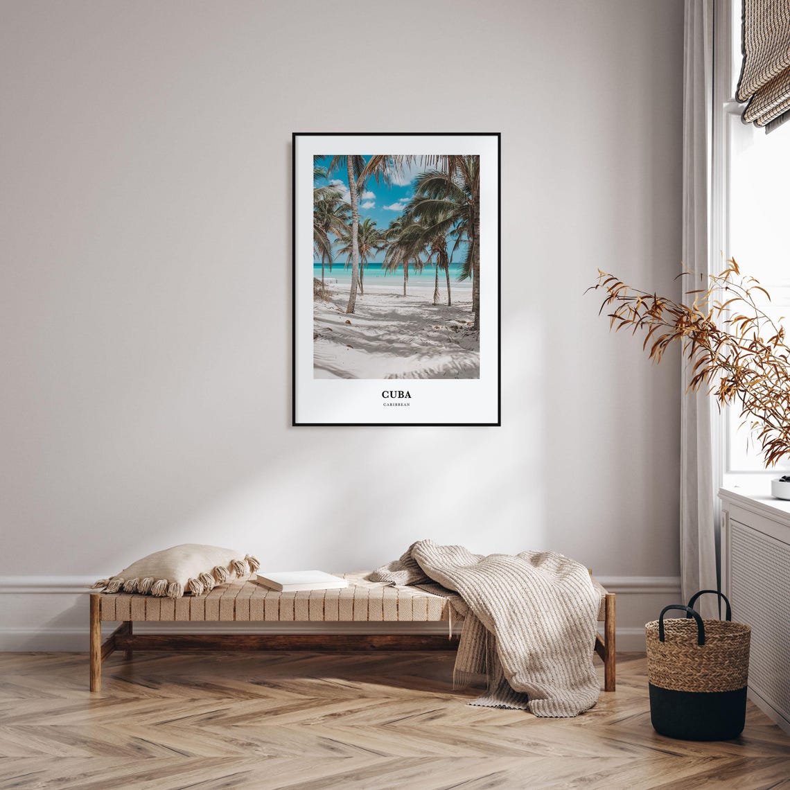 Cuba Caribbean Palm Beach Minimalist Tropical Island Travel Poster - Image 3