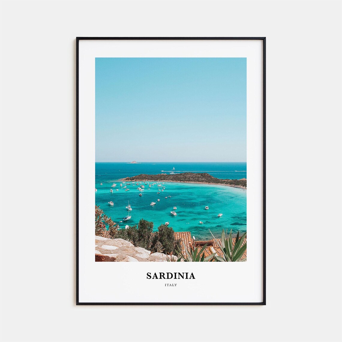 Sardinia Travel Poster, Italy Map Wall Art