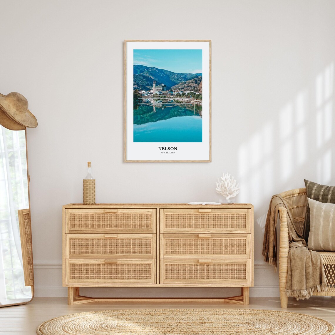 Nelson New Zealand Riverside Town Mountain View Photo Poster - Image 2