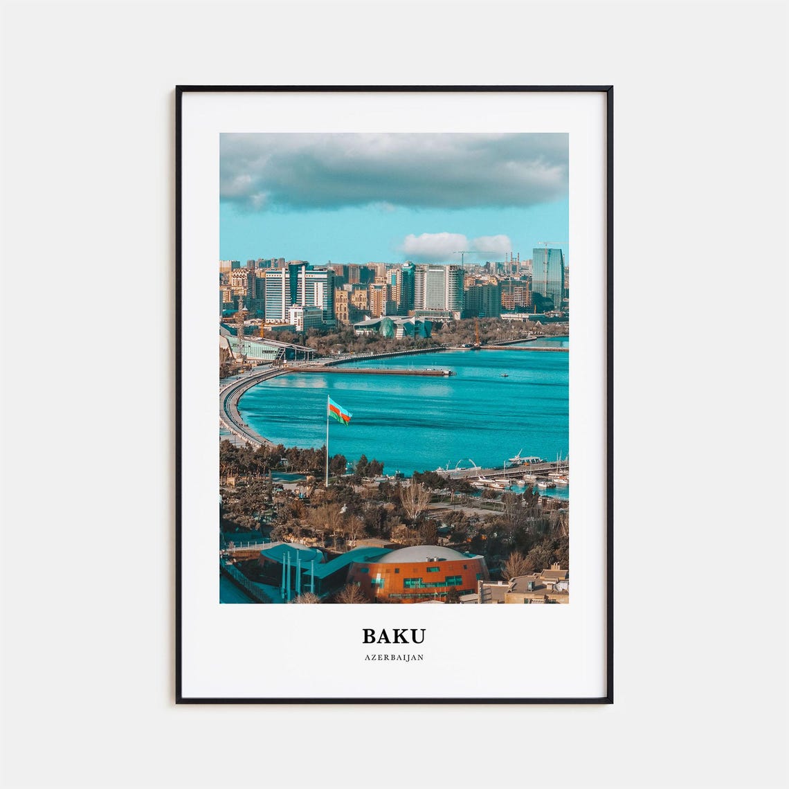 Baku Print Baku Photo Poster Baku Travel Wall Art Baku Map Print Baku Photography Print Baku Wall Dcor Azerbaijan
