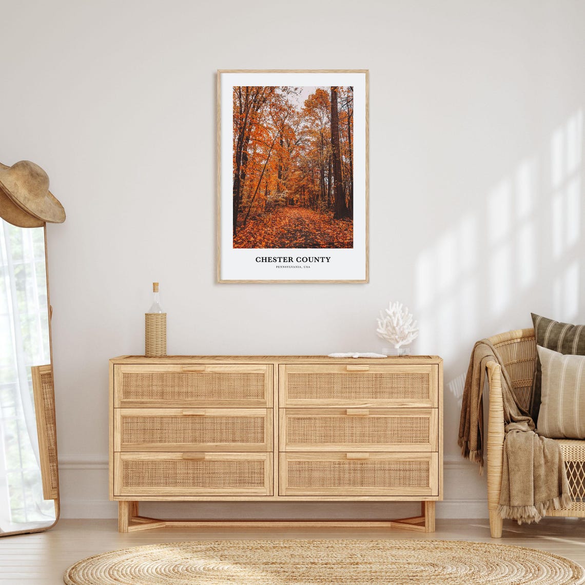 Chester County Pennsylvania USA Autumn Forest Path Photo Poster - Image 2
