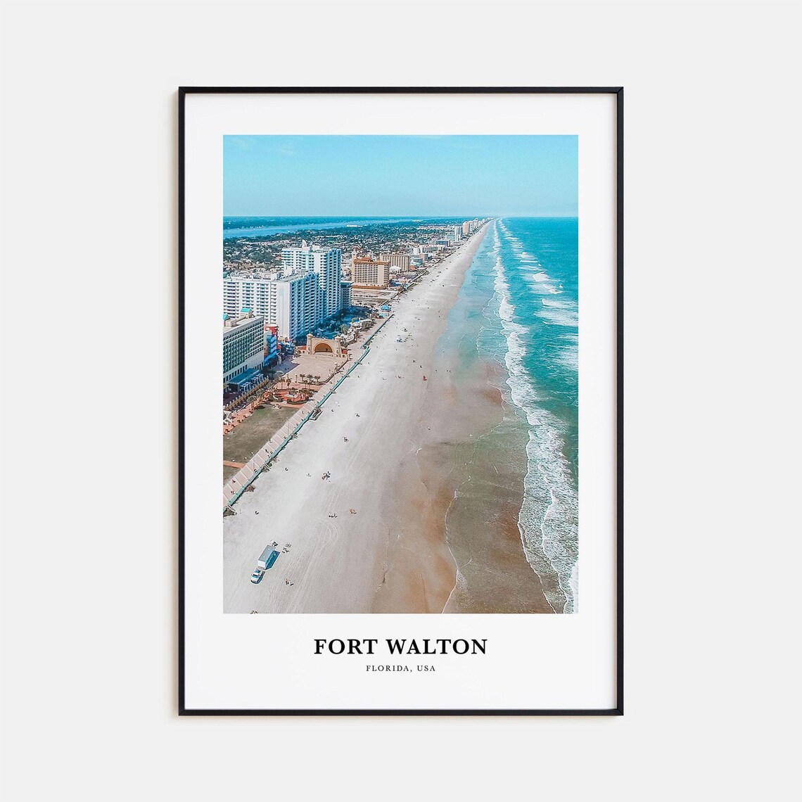 Fort Walton Travel Poster, Florida USA Map Print