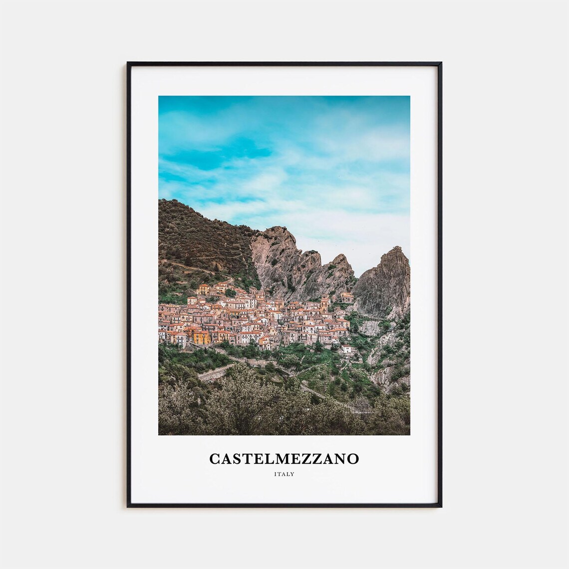 Castelmezzano Italy Hilltop Village Rocky Peaks View Photo Poster