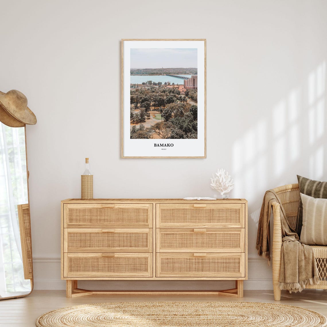 Bamako Mali River Bridge Niger Riverside City Skyline View Poster - Image 2