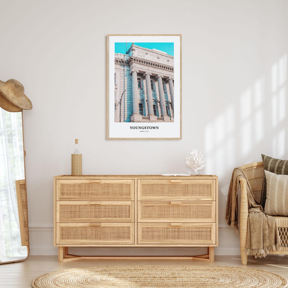Youngstown Neoclassical Columned Building City Landmark Poster - Image 2