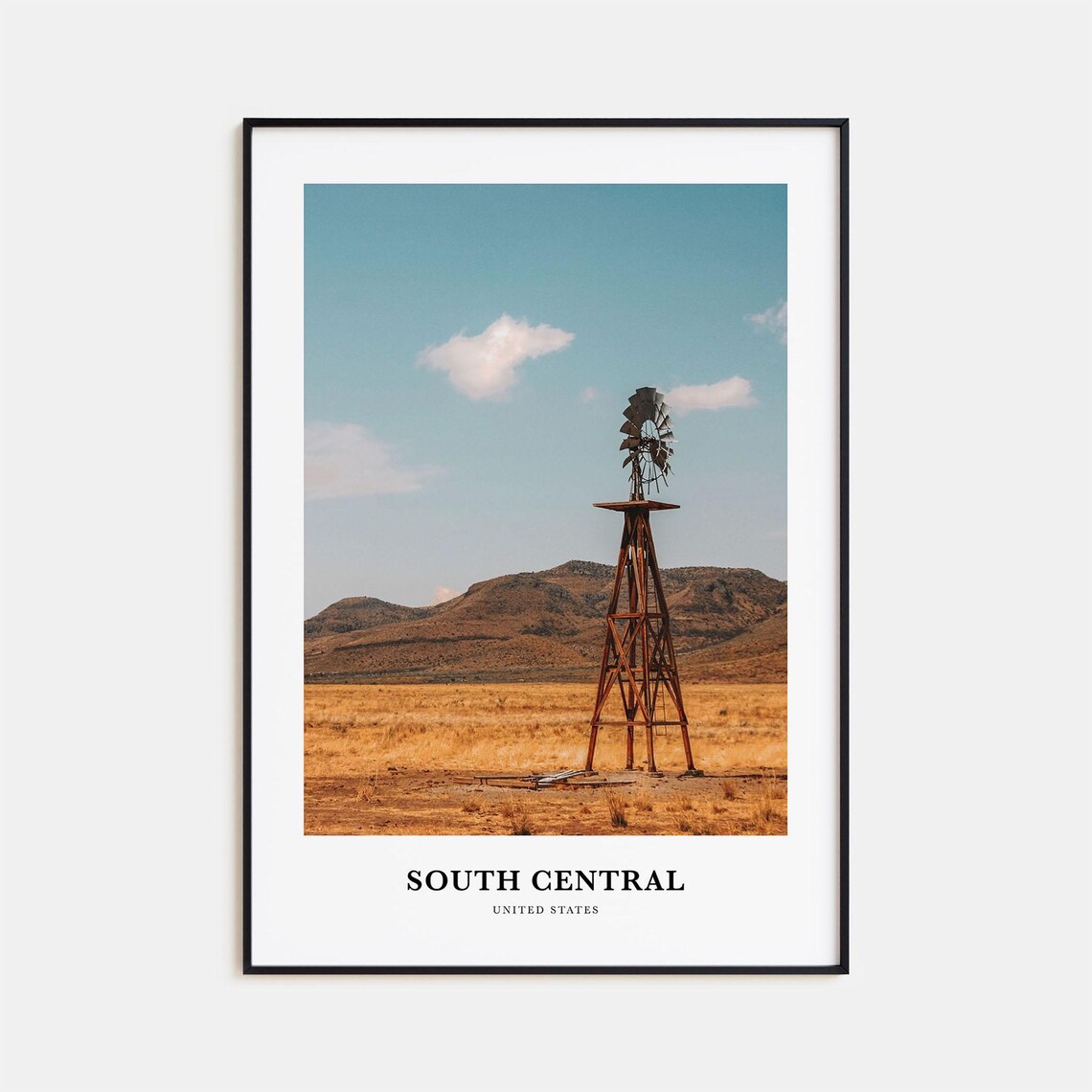 South Central United States Desert Windmill Photography Poster