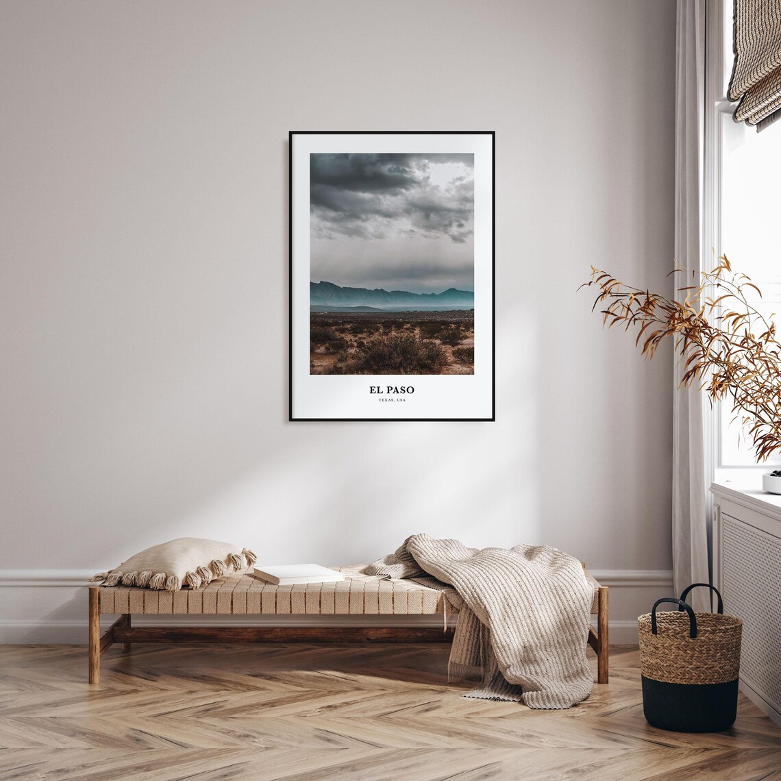 El Paso Texas Desert Landscape With Mountain View Photo Poster - Image 3