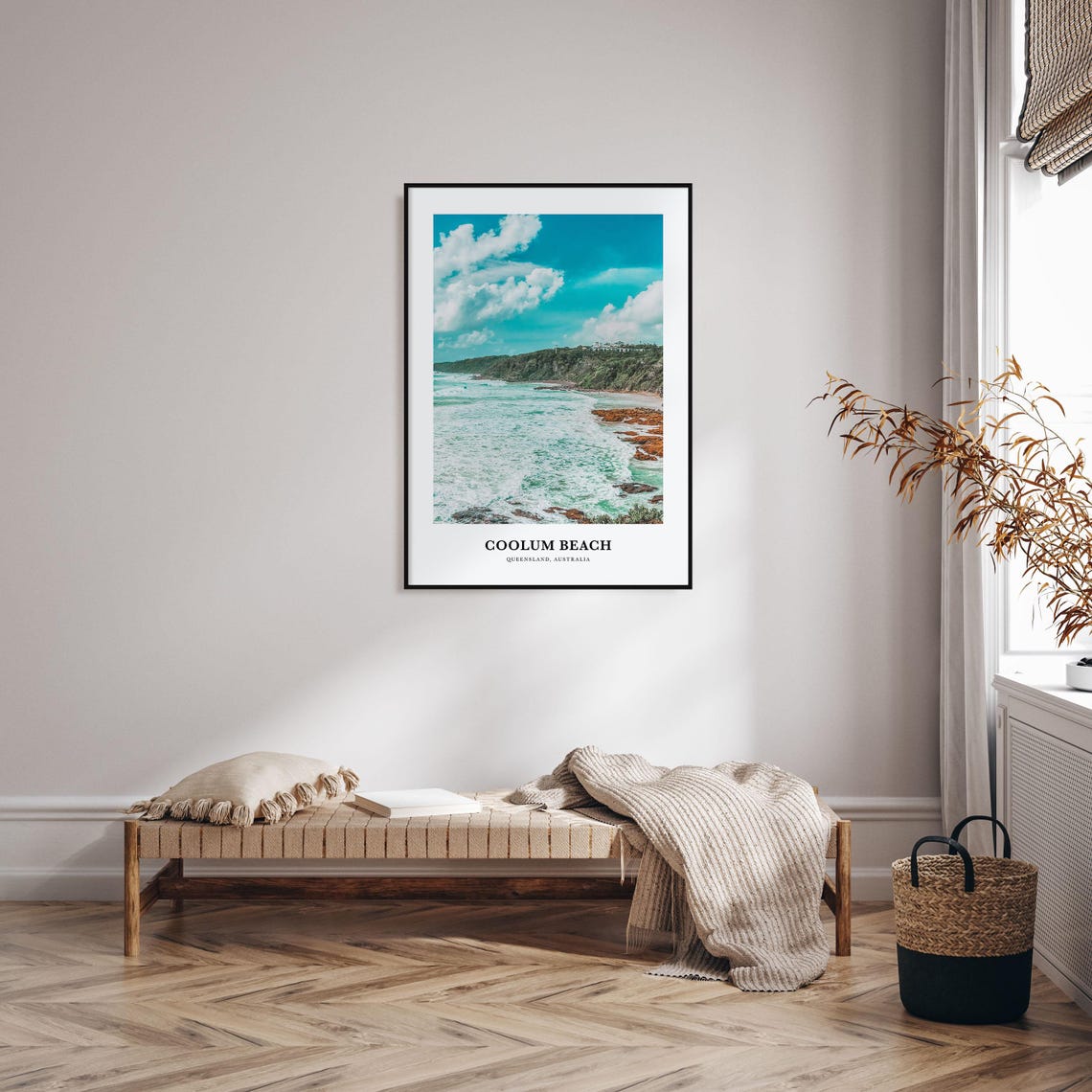 Turquoise Waves and Rocky Shores of Coolum Beach Australia Poster - Image 3