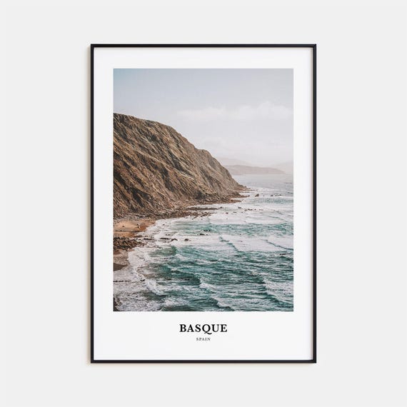 Basque Country Travel Poster, Spain Map Wall Art