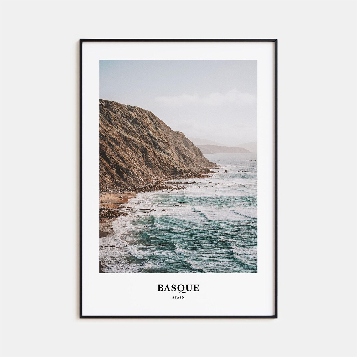 Basque Country Travel Poster, Spain Map Wall Art