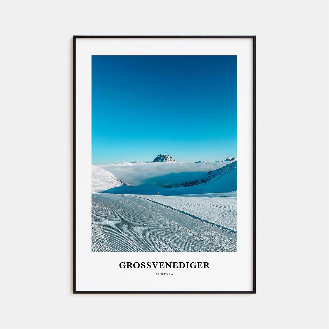 Grossvenediger Snowy Ski Slope Austria Alps Photo Travel Poster