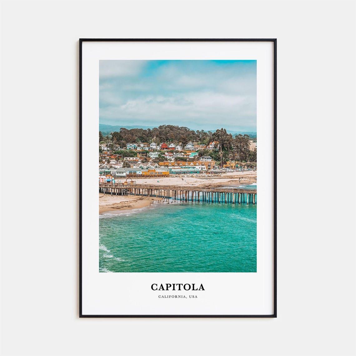 Capitola California Historic Beach Pier Seaside Photo Poster