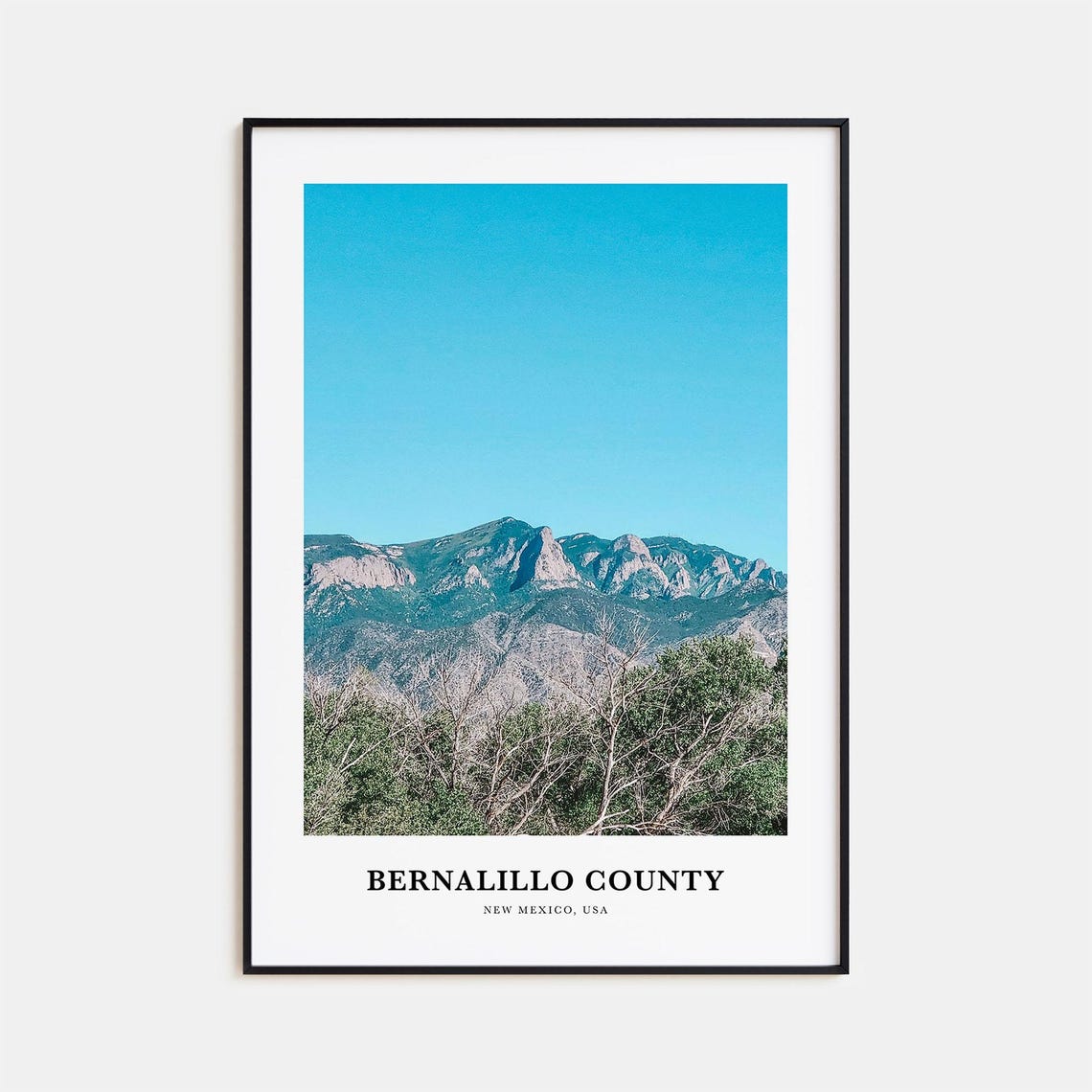 Bernalillo County New Mexico Desert Mountains Minimalist Travel Poster