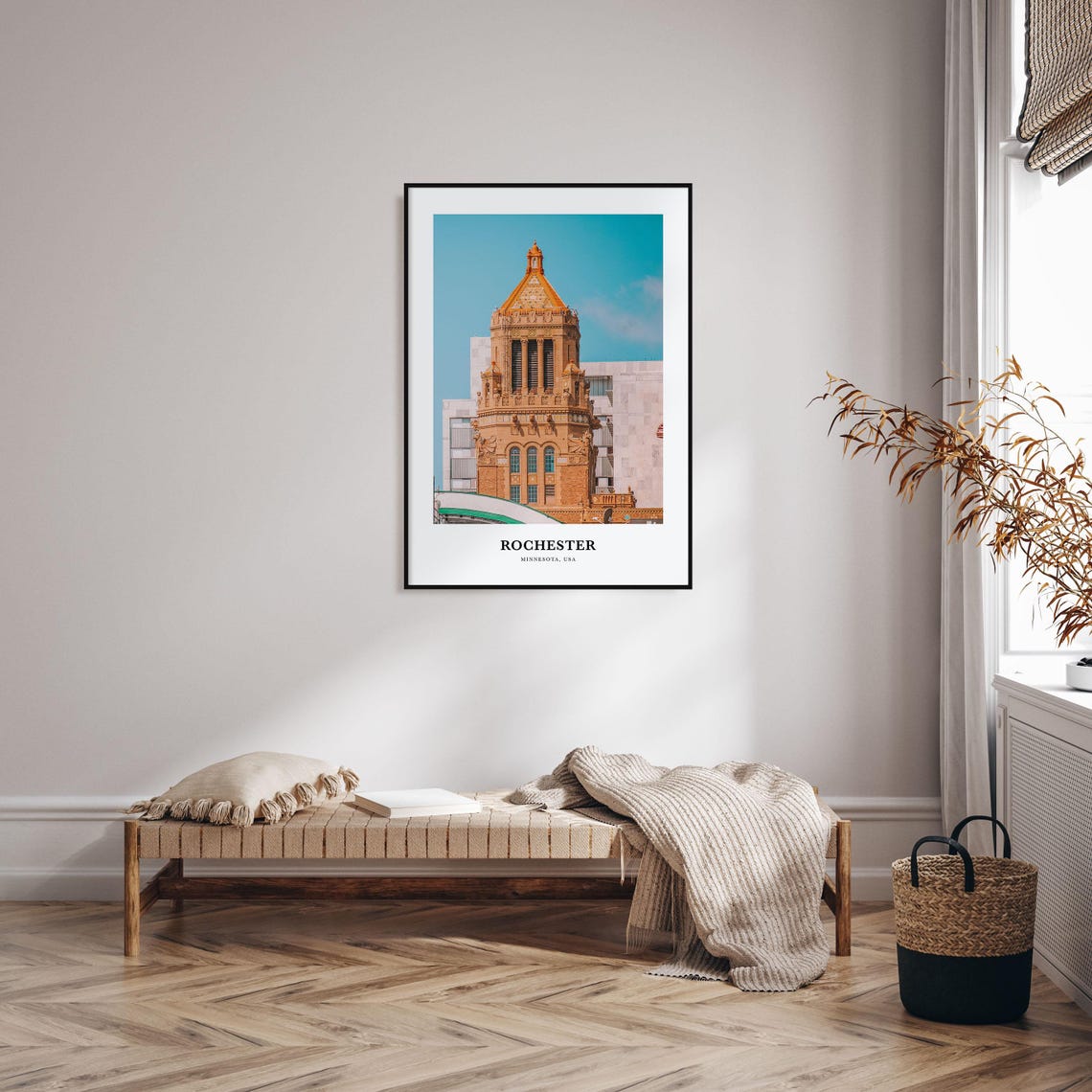 Rochester Minnesota Mayo Clinic Plummer Tower Landmark Poster - Image 3