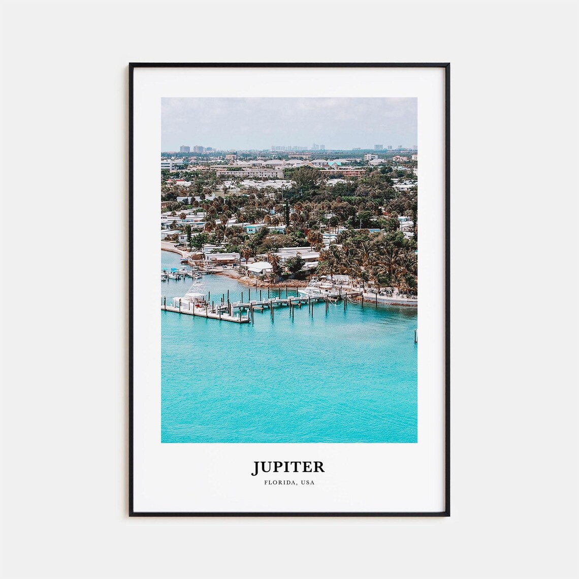 Jupiter Florida Marina Photo Print Turquoise Water Boats Coastal Travel Art