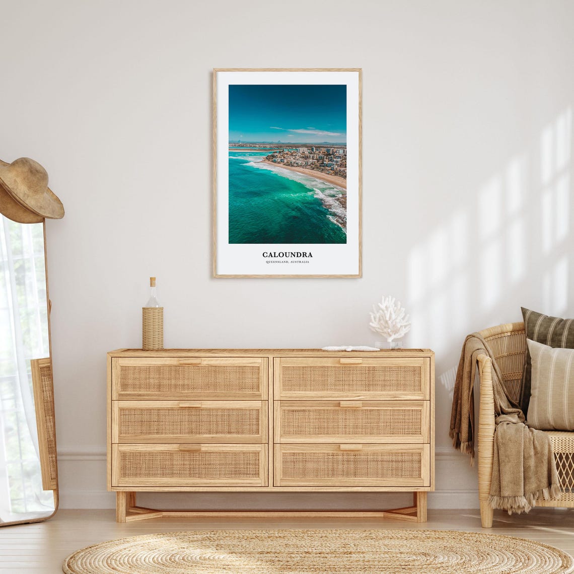 Caloundra Queensland Australia Beach Aerial Turquoise Coast Poster - Image 2