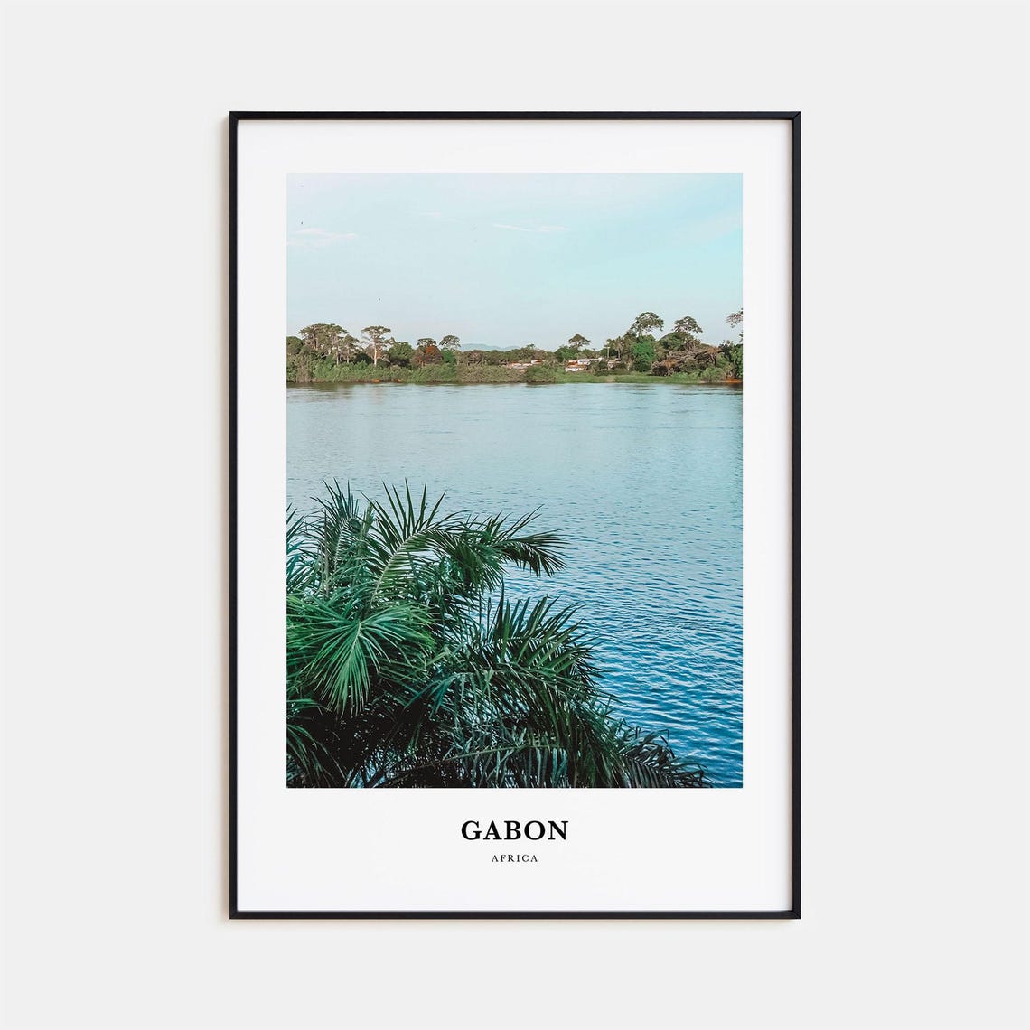 Gabon Africa River Palm Foliage Tropical Landscape Wall Poster