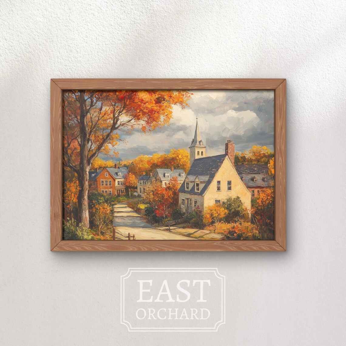 Autumn New England Vintage Oil Painting Art Print