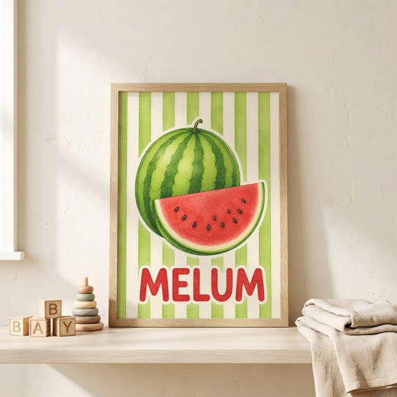 Personalized Strawberry Name Poster Custom Fruit Wall Art Print