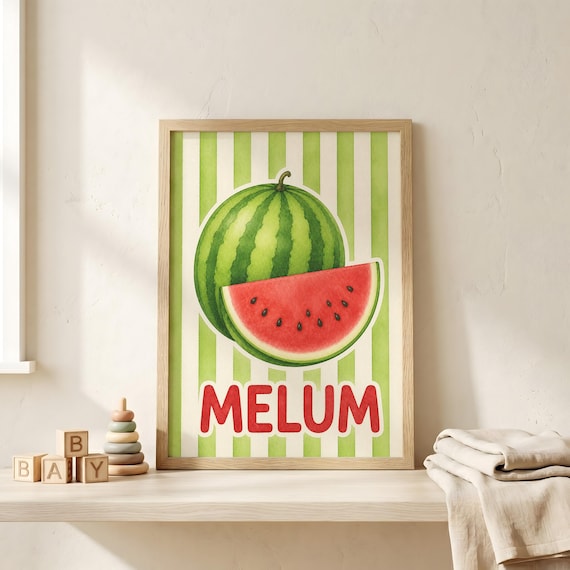 Watermelon Melum Sweet Fruit Toddler Nursery Print for a Baby Room