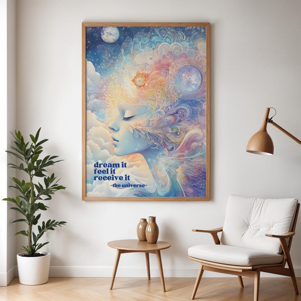 Dream It Feel It Receive It Celestial Goddess Affirmation Poster - Image 5