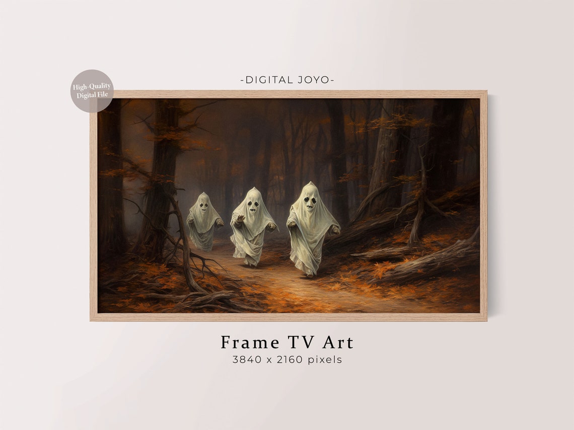 Painting Frame Tv Art Spooky Autumn Forest