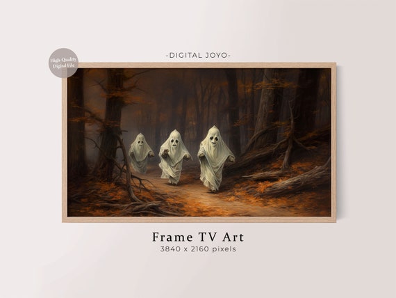Painting Frame Tv Art Spooky Autumn Forest