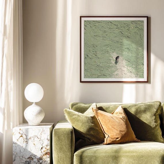 Green Textured Dog Wall Art Minimalist Pet Illustration For Home Decor