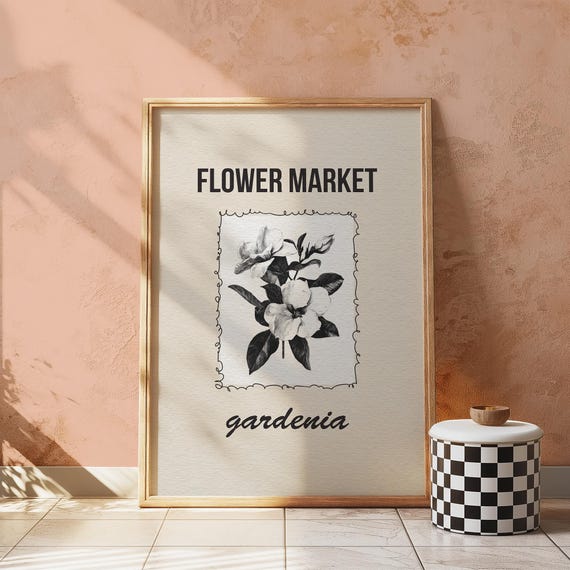 Gardenia Neutral Botanical Wall Art Vintage Bedroom Decor Cozy Flower Market
