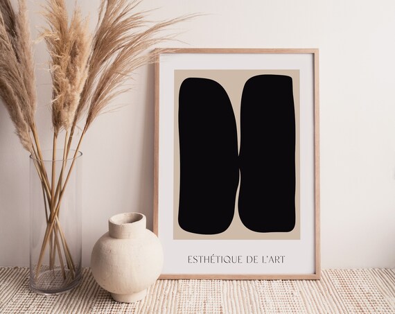Esthetique De Lart Black Beige Minimalist Gallery Living Room Poster