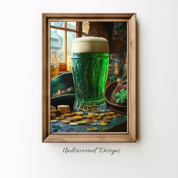 Green Beer Pint St Patricks Day Irish Pub Celebration Poster