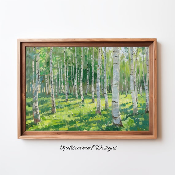 Spring Birch Tree Oil Painting Art Print
