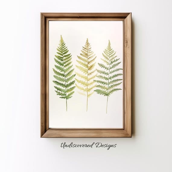 Ferns Botanical Art Print Vintage Style Wall Decor