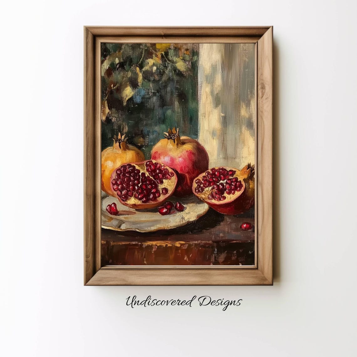 Pomegranates Still Life Classic Oil Painting Fruit Art Print