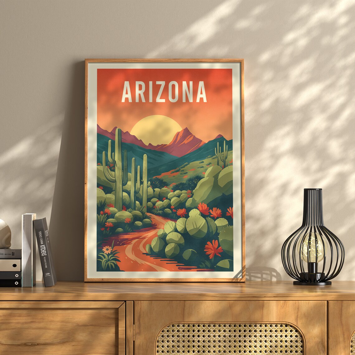 Arizona Desert Travel Poster, Arizona State Decor
