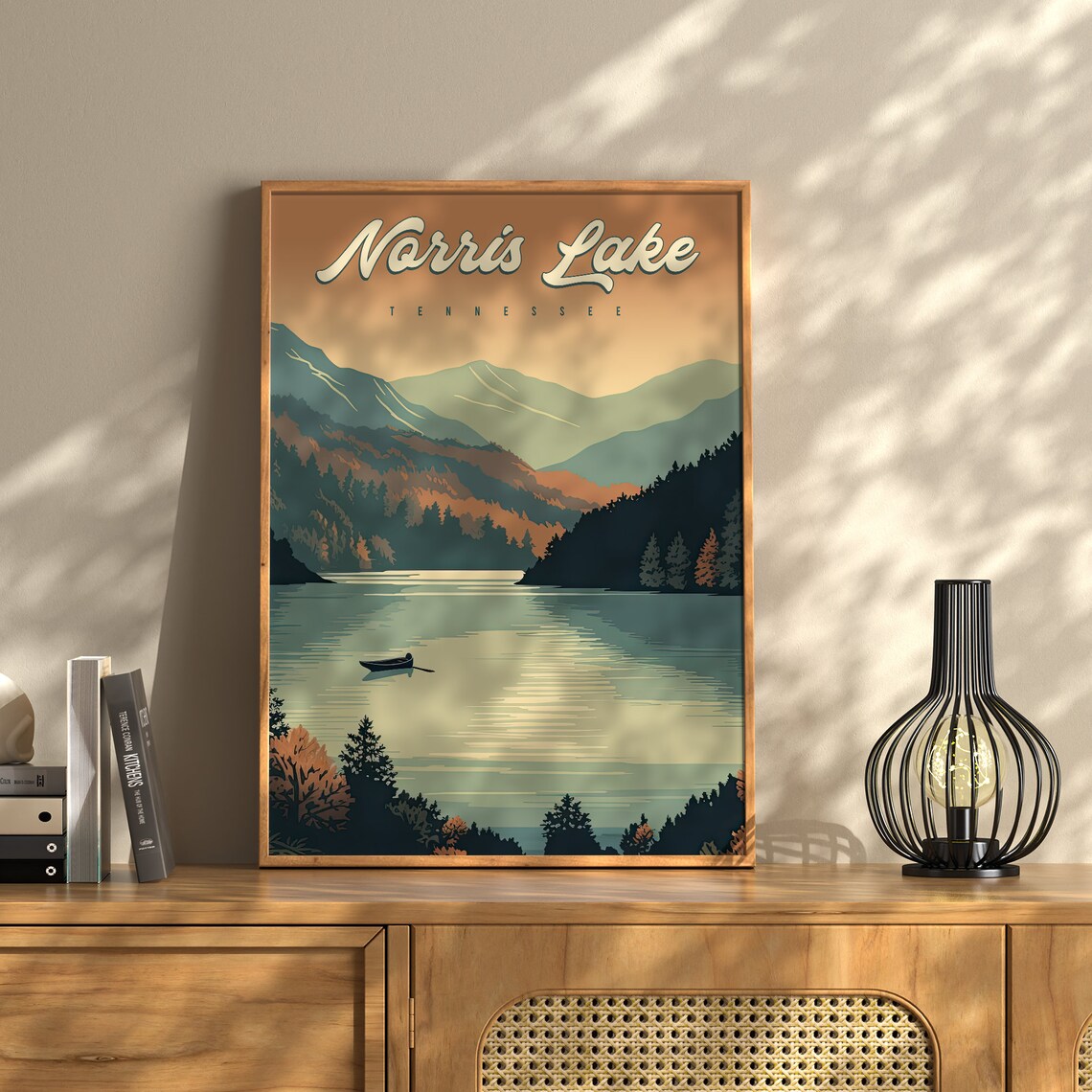 Norris Lake Tennessee Autumn Travel Poster, TN Lake