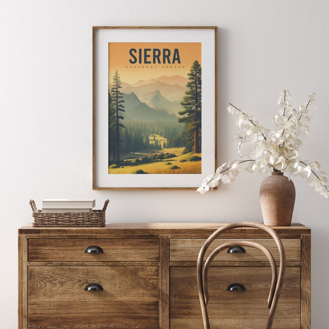 Stunning Sierra National Forest Golden Sunset River Valley Poster - Image 3