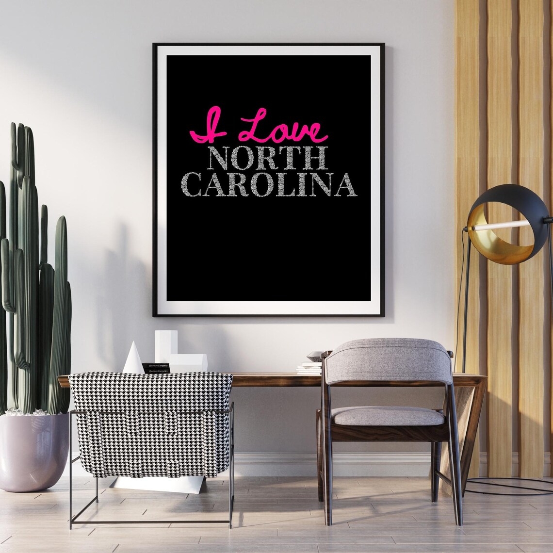 I Love North Carolina Poster, State Pride Gift