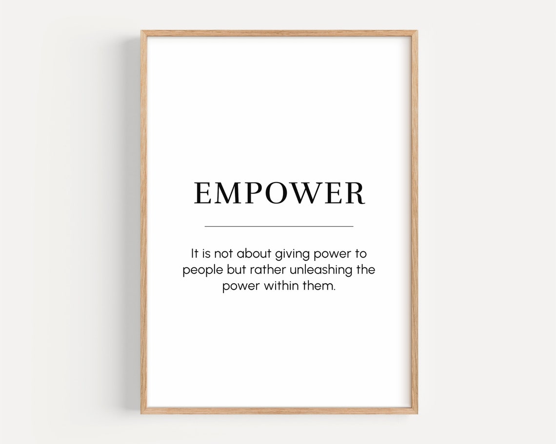 Empower Unleash Inner Power Minimalist Motivational Word Poster