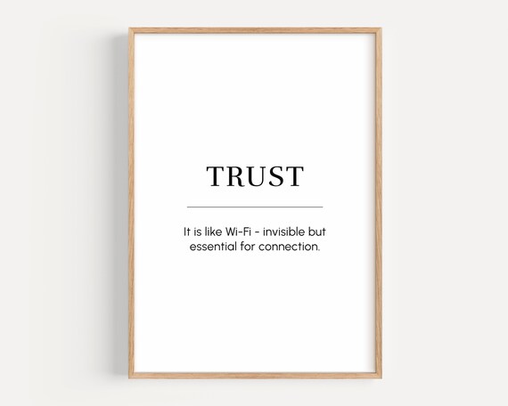 Trust Definition Motivational Wall Art Collaborative Entrepreneur Mindset Inspirational Poster Office Decor