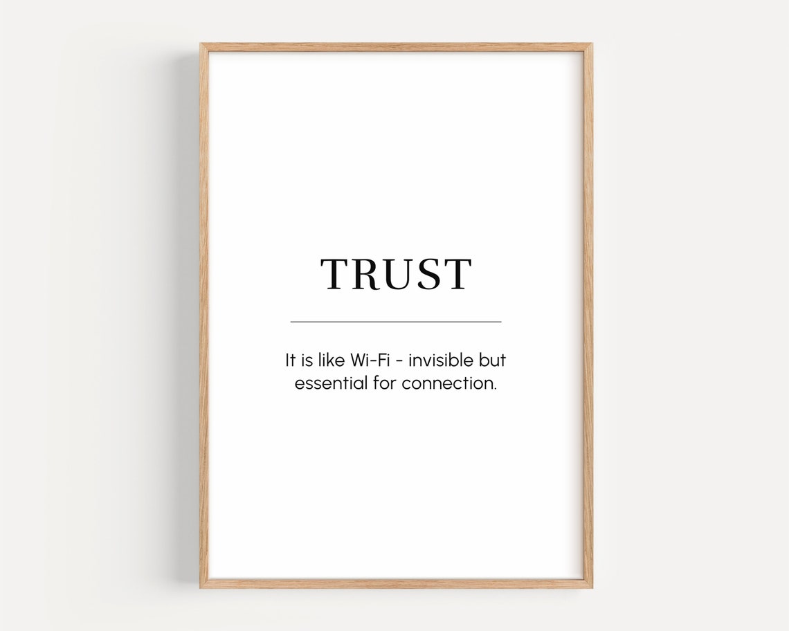 Trust Definition Inspirational WiFi Connection Quote Minimalist Poster