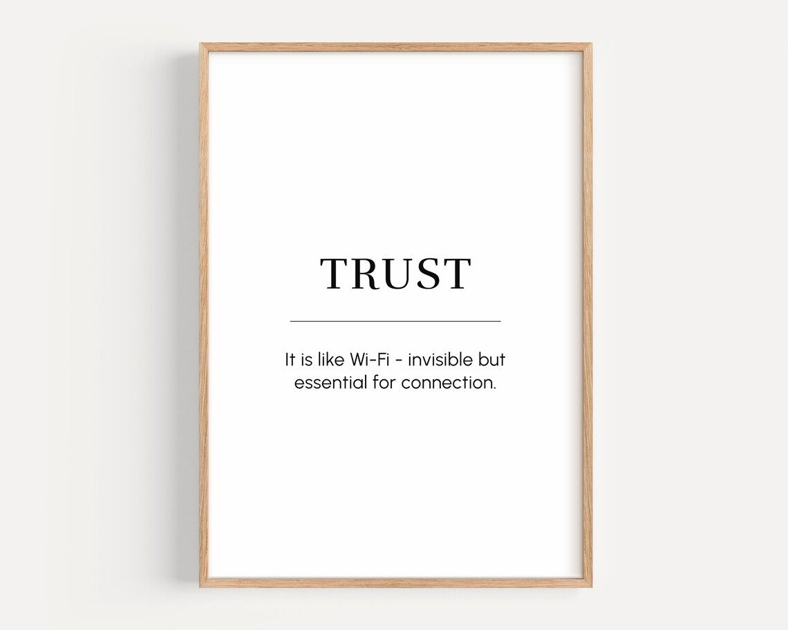 Trust Definition Motivational Wall Art Collaborative Entrepreneur Mindset Inspirational Poster Office Decor
