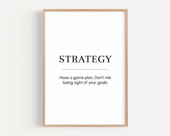 STRATEGY Minimalist Typography Motivational Office Focus Poster