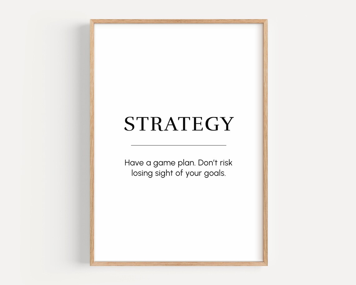 STRATEGY Minimalist Typography Motivational Office Focus Poster