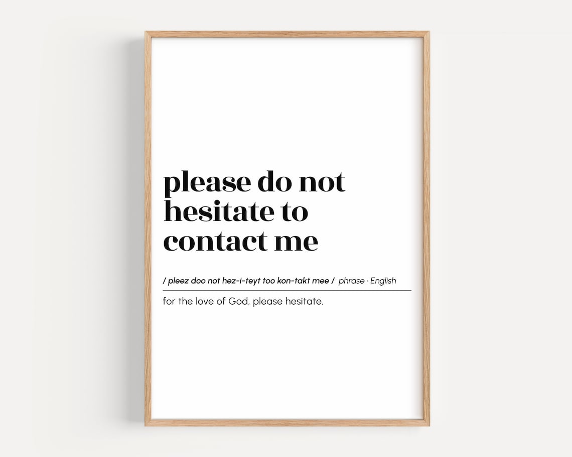 Funny Definition Print, Common Email Phrase Poster